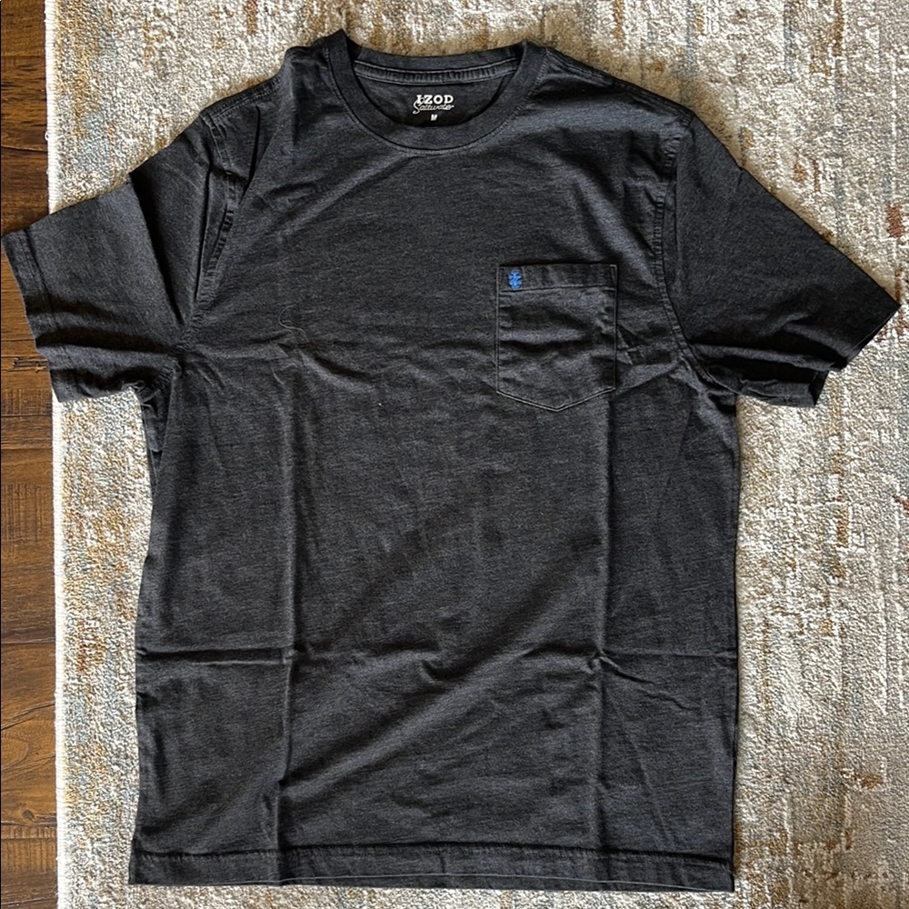 Izod Black Short Sleeve Tee Classic Cotton